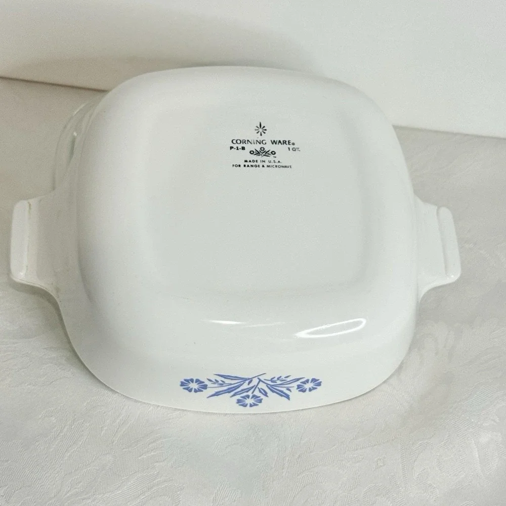 Vintage Rare Corning Ware P-1-B  Blue Cornflower 1 Qt Casserole Dish With Lid‎